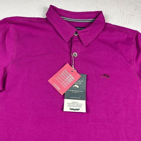 Nantucket Whaler Mens Polo Shirt Purple Short Sleeve Work Casual Top SMALL NEW - Picture 3 of 10